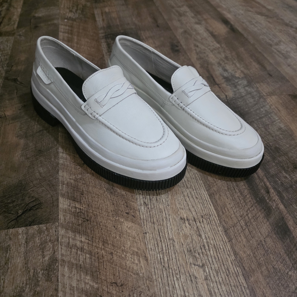Sperry White Leather Platform Loafers | 9.5M